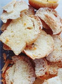 High angle view of bread in plate