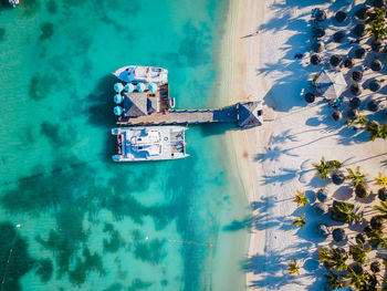 High angle view of swimming pool in sea