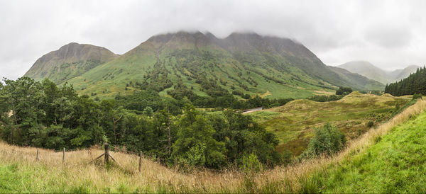 Scenic view of mountains against sky