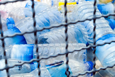 Image of plastic bottles and containers prepared for recycling