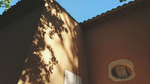 Low angle view of building against clear sky