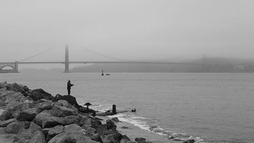 View of bridge over sea