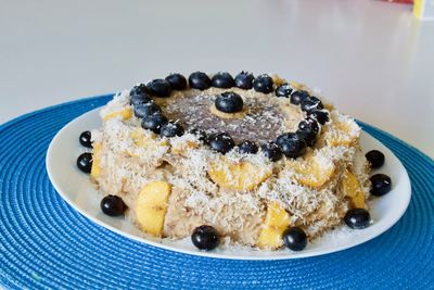 Close-up of dessert served in plate