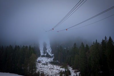 Scenic view of mountains against sky during winter