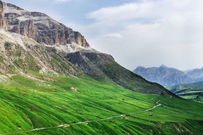 Scenic view of mountains against sky