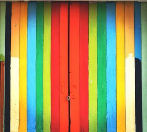 Full frame shot of multi colored wooden door