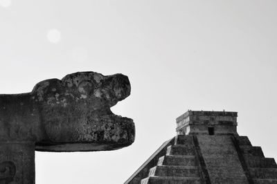 Low angle view of built structure against clear sky