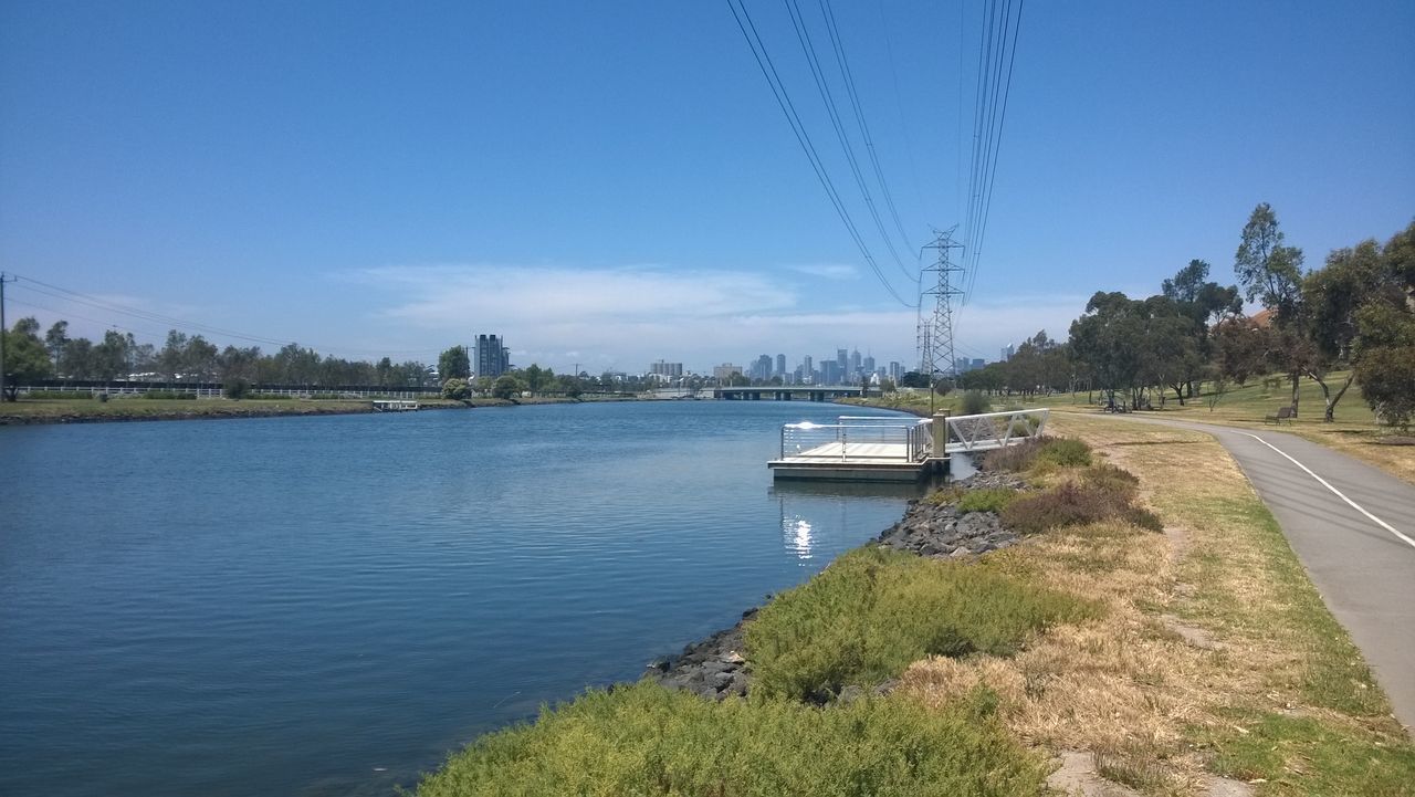 SAILBOATS ON RIVER AGAINST SKY