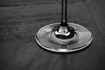 Close-up of wineglass on table