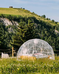 Bubble tent in the mountains