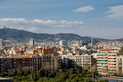 High angle view of townscape against sky