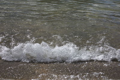 Waves splashing on beach