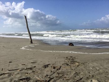 Scenic view of beach against sky