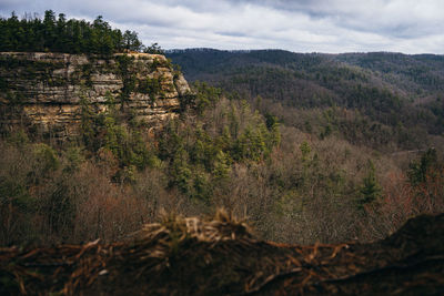 Scenic view of rocky mountains against sky