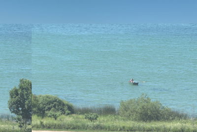 High angle view of sea against sky