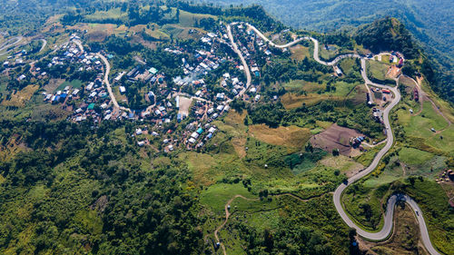 High angle view of landscape