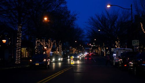 Illuminated street light at night