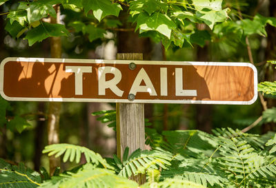 Information sign against plants