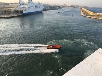 Boats in sea