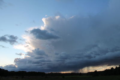 Storm clouds over landscape