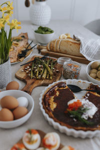 Table set for easter meal