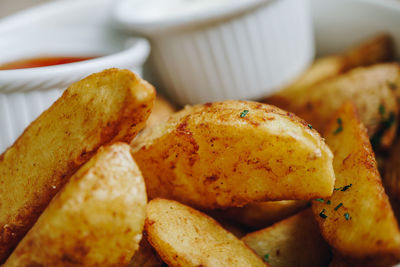 Close-up of bread in plate