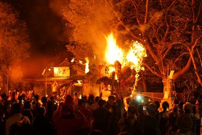 Burning float at the climax of sagicho festival of himurehachimangu, omihachiman