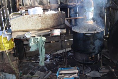 View of fire in kitchen