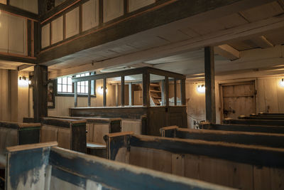 Interior of historical stave church