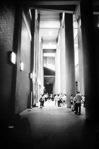 View of illuminated corridor