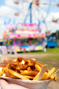 Close-up of food on table