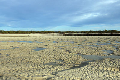 Scenic view of beach against sky