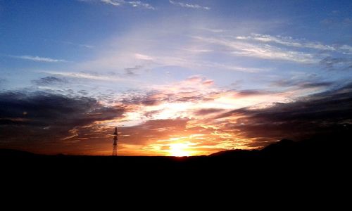 Silhouette of landscape at sunset