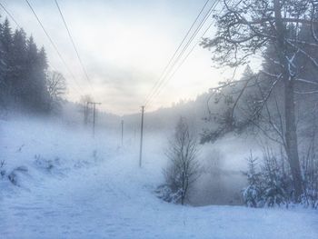 Scenic view of snow covered landscape