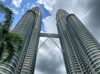 Low angle view of modern buildings against sky