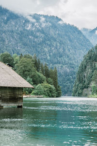 Scenic view of lake königssee amidst trees and mountains