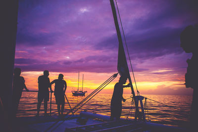 Scenic view of sunset over sea