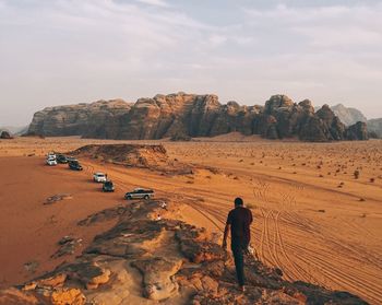 Tourists on rock formation