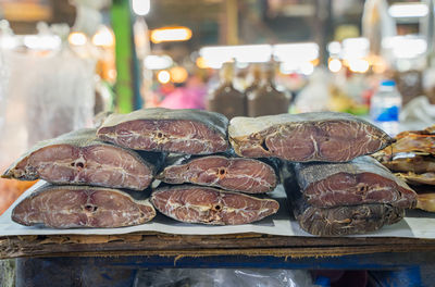 Close-up of food for sale at market stall