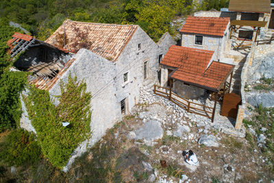 High angle view of building