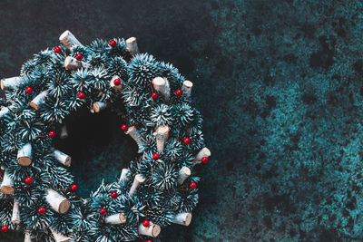 Directly above view of christmas decoration