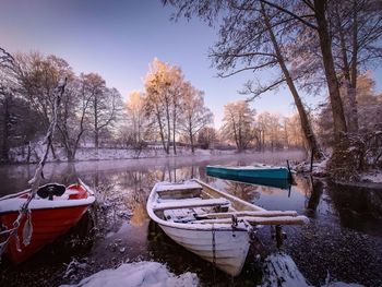 Boats in lake