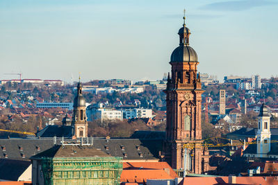 Buildings in city against sky