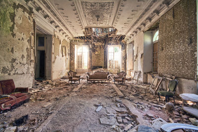 Interior of abandoned house