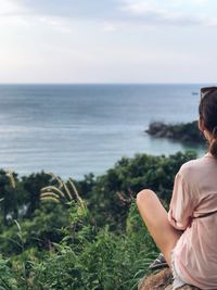 Woman looking at view