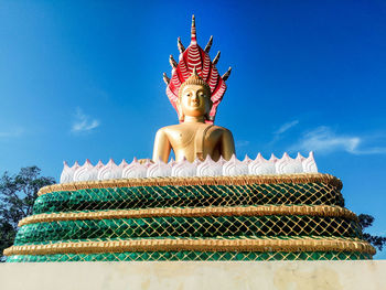 Buddha statue against blue sky