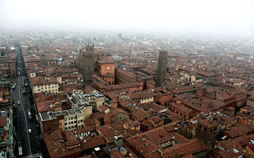 High angle view of old town