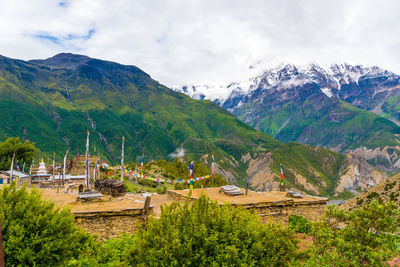 Scenic view of mountains against sky