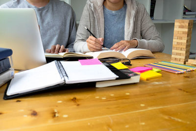 People working on table