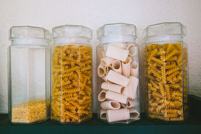 Close-up of glass jar on table